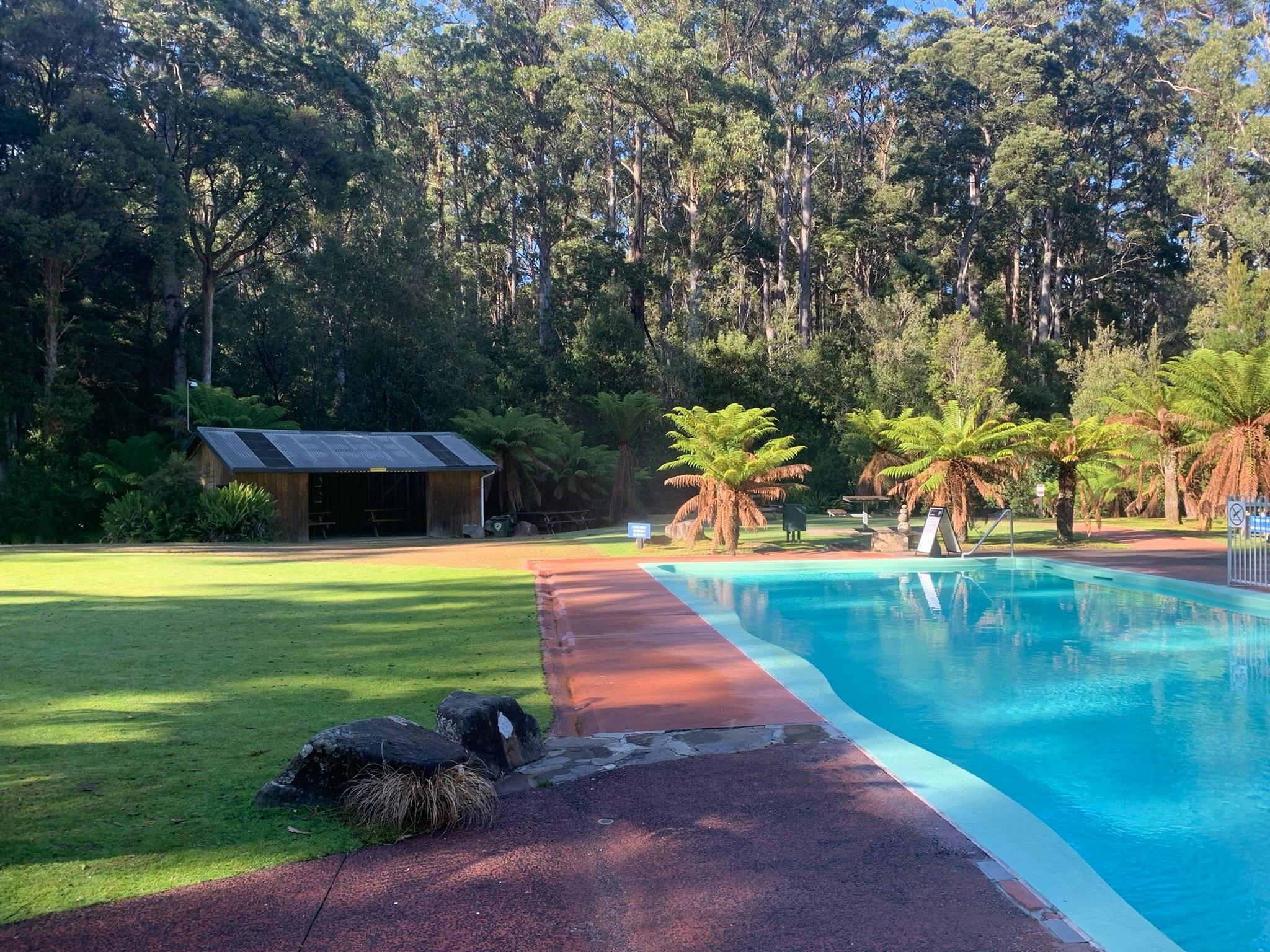 Enjoy a dip in the 28C thermal fed pool at Hastings Caves