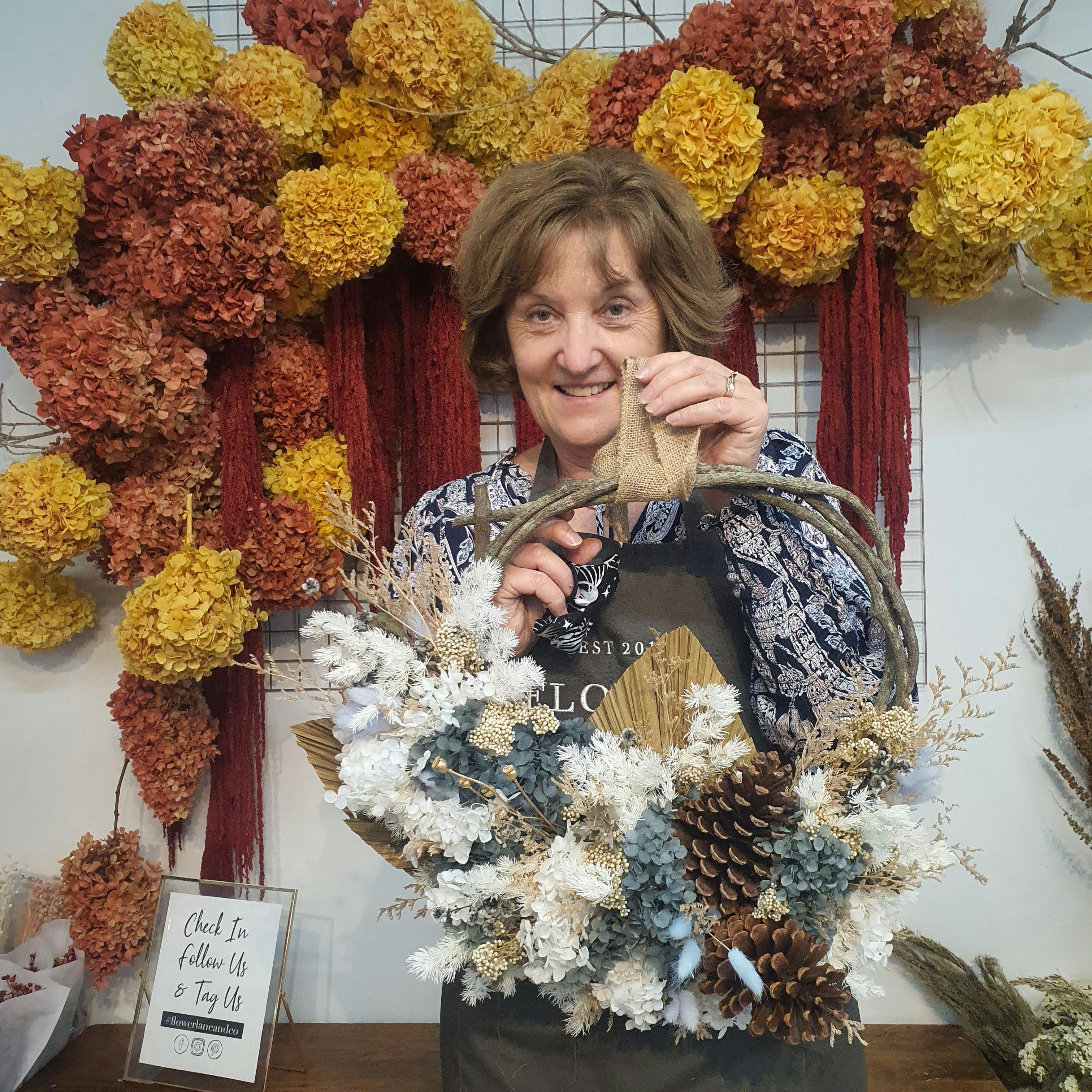 Everlasting Christmas Wreath with dried & preserved Flower