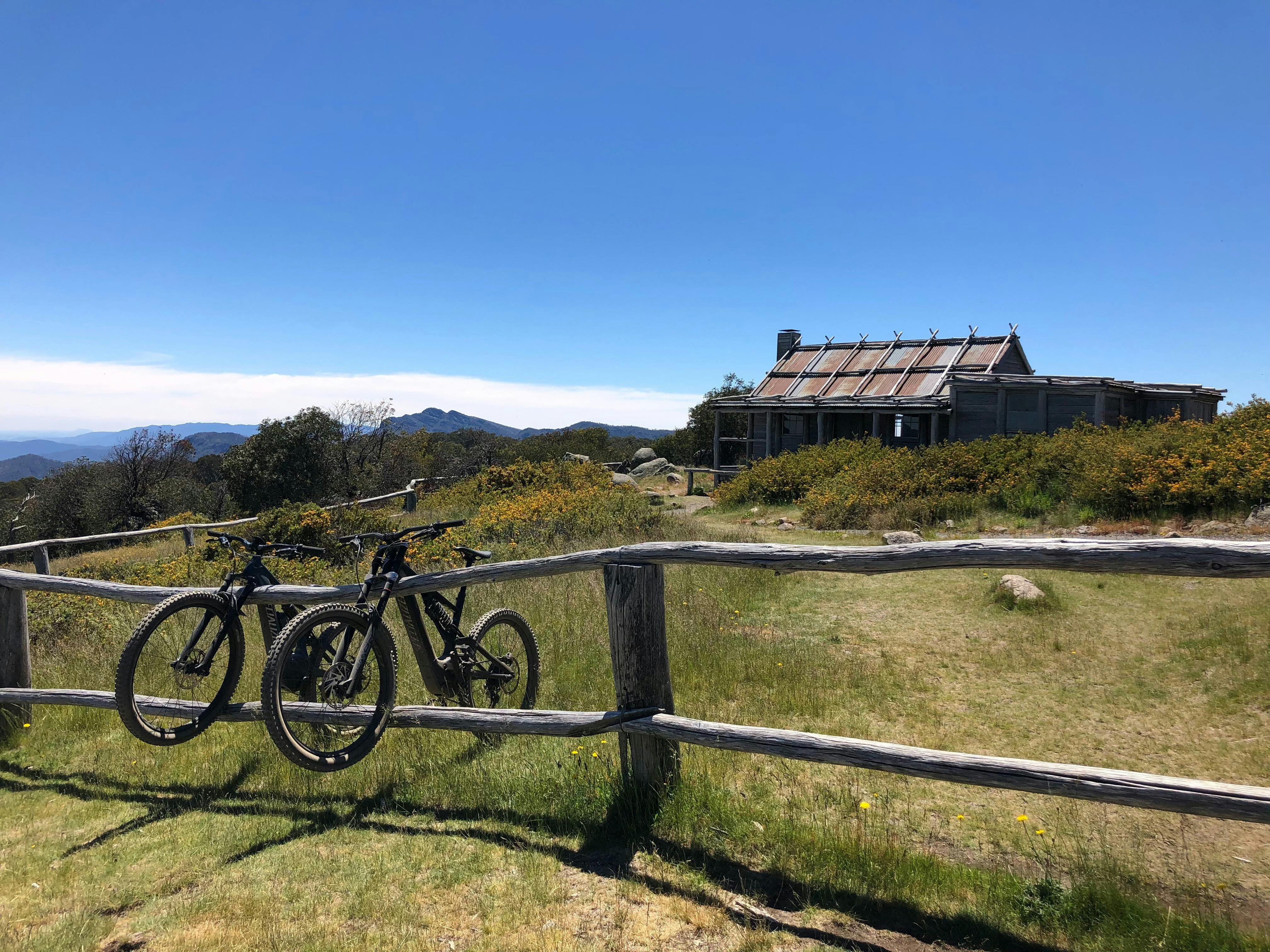 E-bikes resting at Craigs Hut