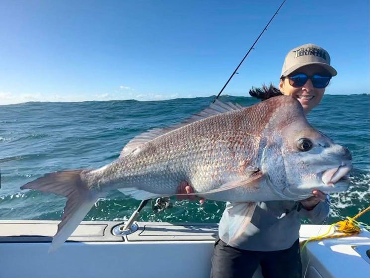 Hayley Bonnici with a quality Coffs Harbour Snapper caught during the 2023 Snapper Bash
