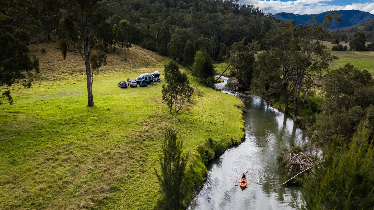 campsite by the river