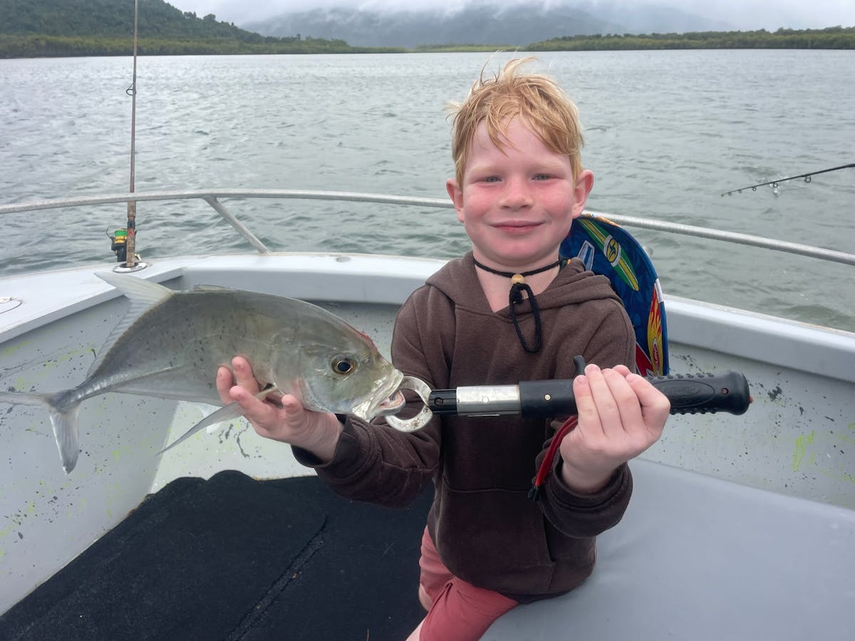 Live bait fishing in the estuary of Trinity Inlet, Cairns with the kids!
