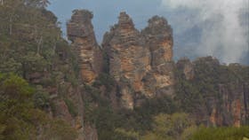 Three Sisters through the mist