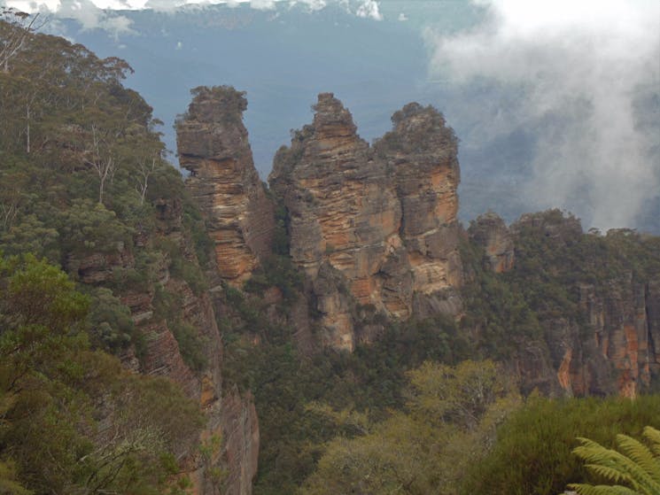 Three Sisters through the mist