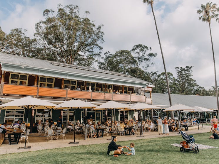 Parkside cafe with undercover outdoor seating. Events space upstairs verandah overlooking park