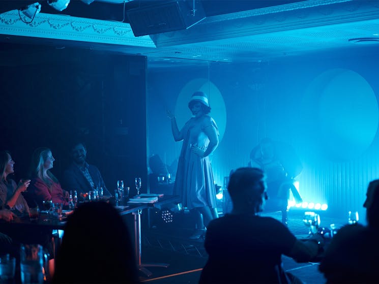 Sydney's best burlesque dancer show and cabaret entertainers perform in the Bamboozle Room
