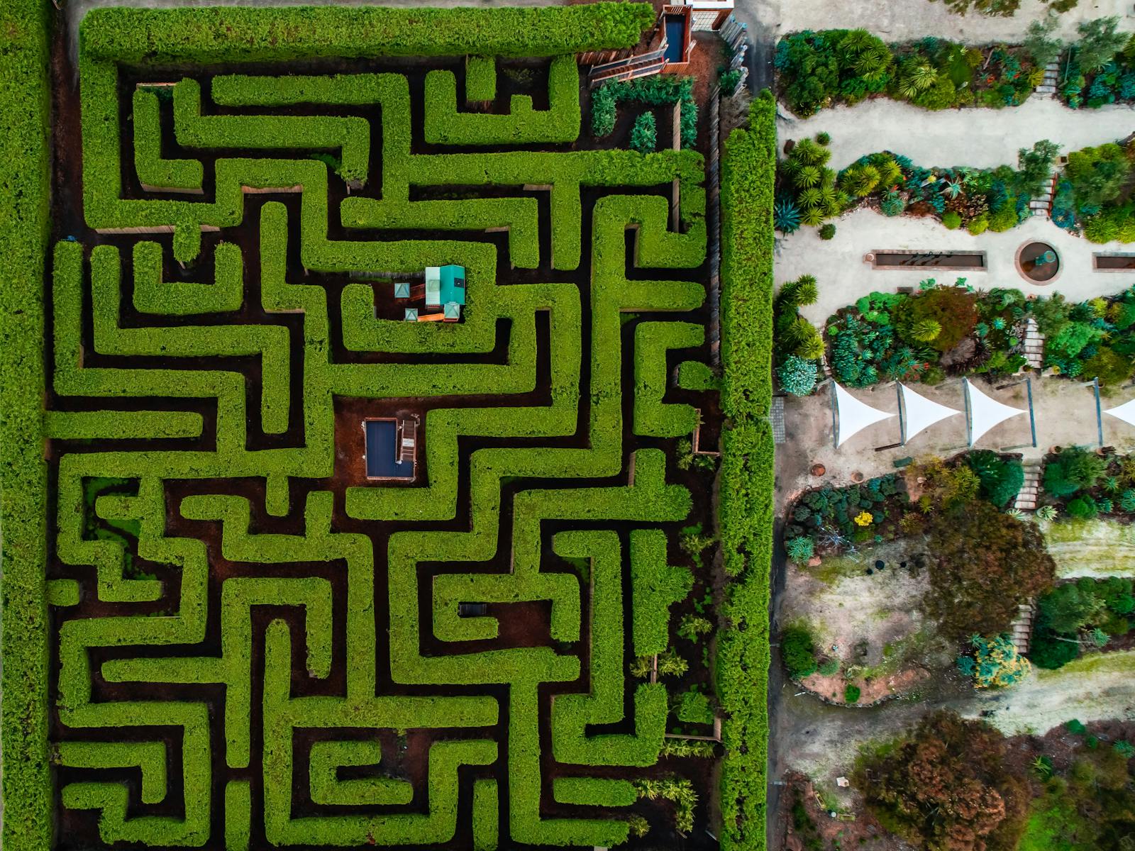 Aerial photo of the Barrabool Maze and Gardens