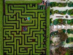 Aerial photo of the Barrabool Maze and Gardens