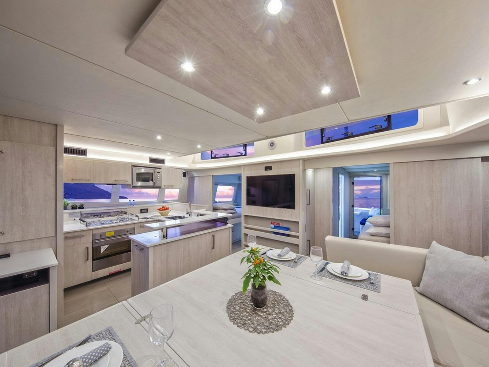 Leopard 58 - saloon and galley