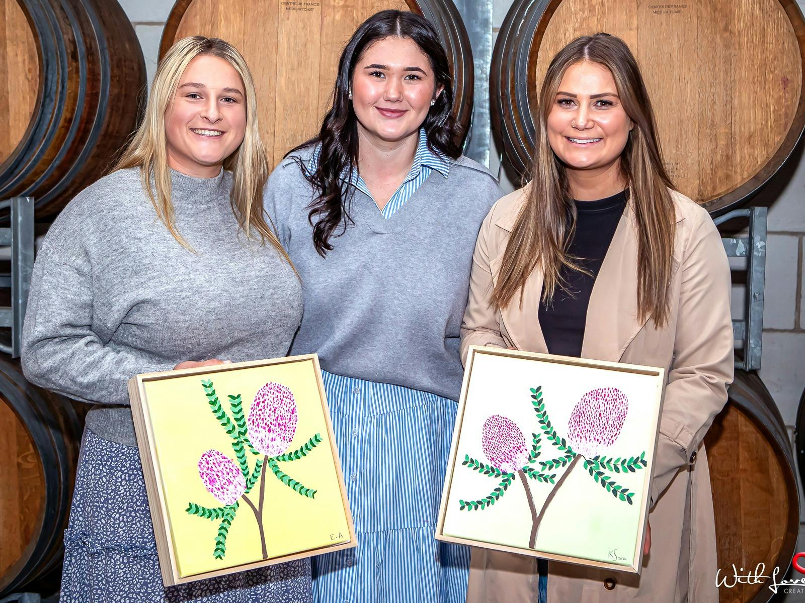 Paint and Sip event at Zema Estate for the Penola Coonawarra Arts Festival