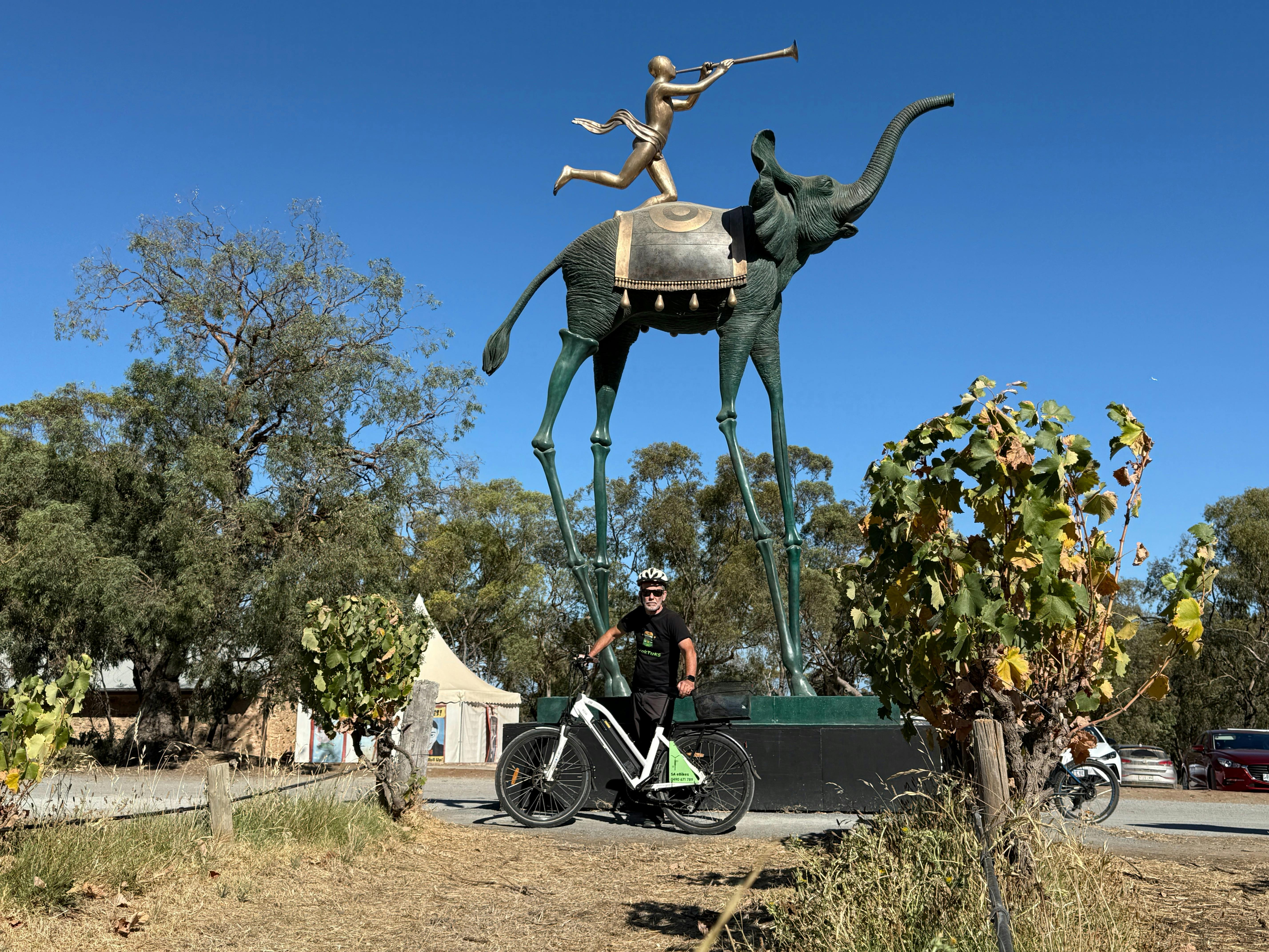 Dali sculpture seen on the SA eBikes Art Lovers Trail