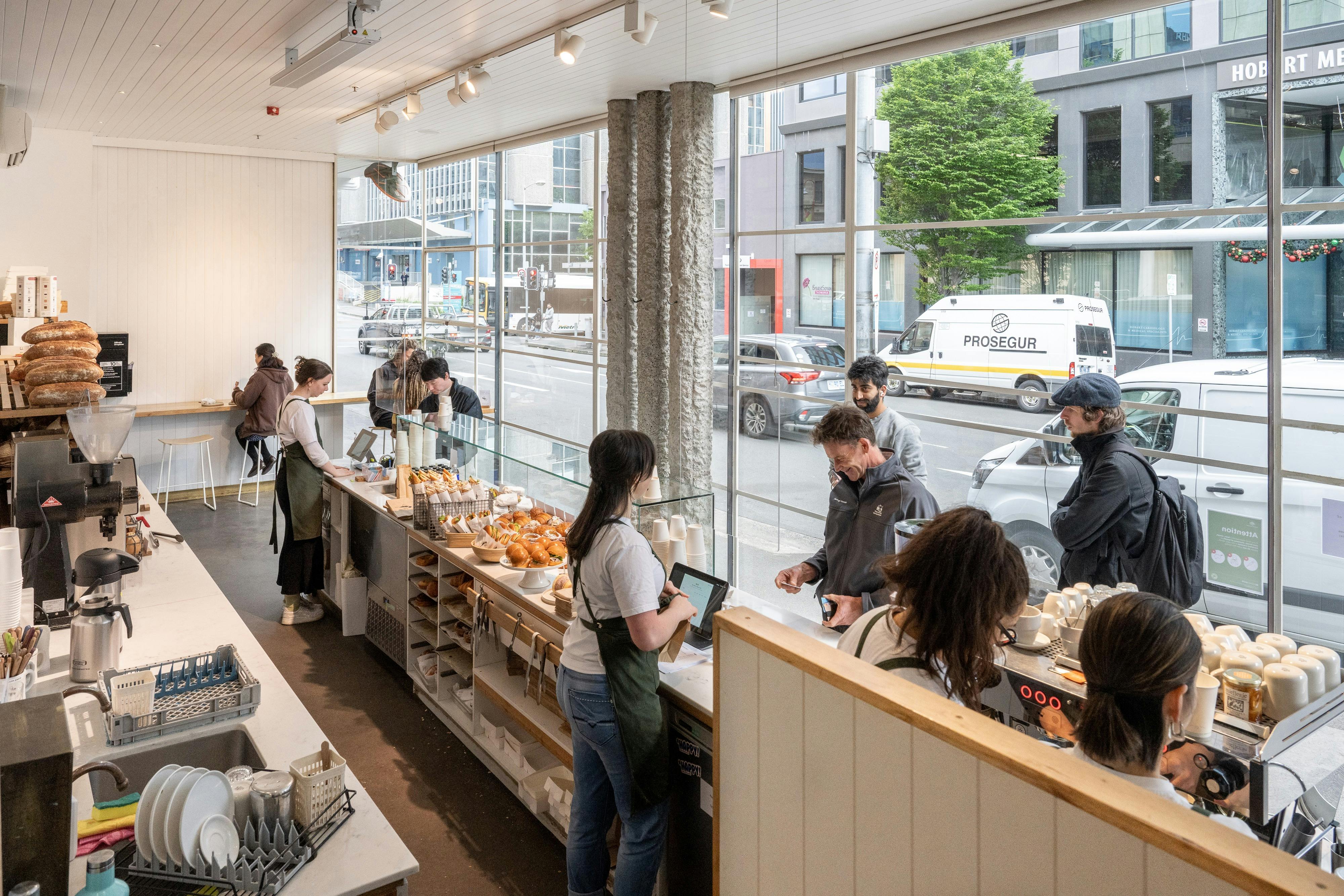 bakery, coffee, pastry, sandwiches