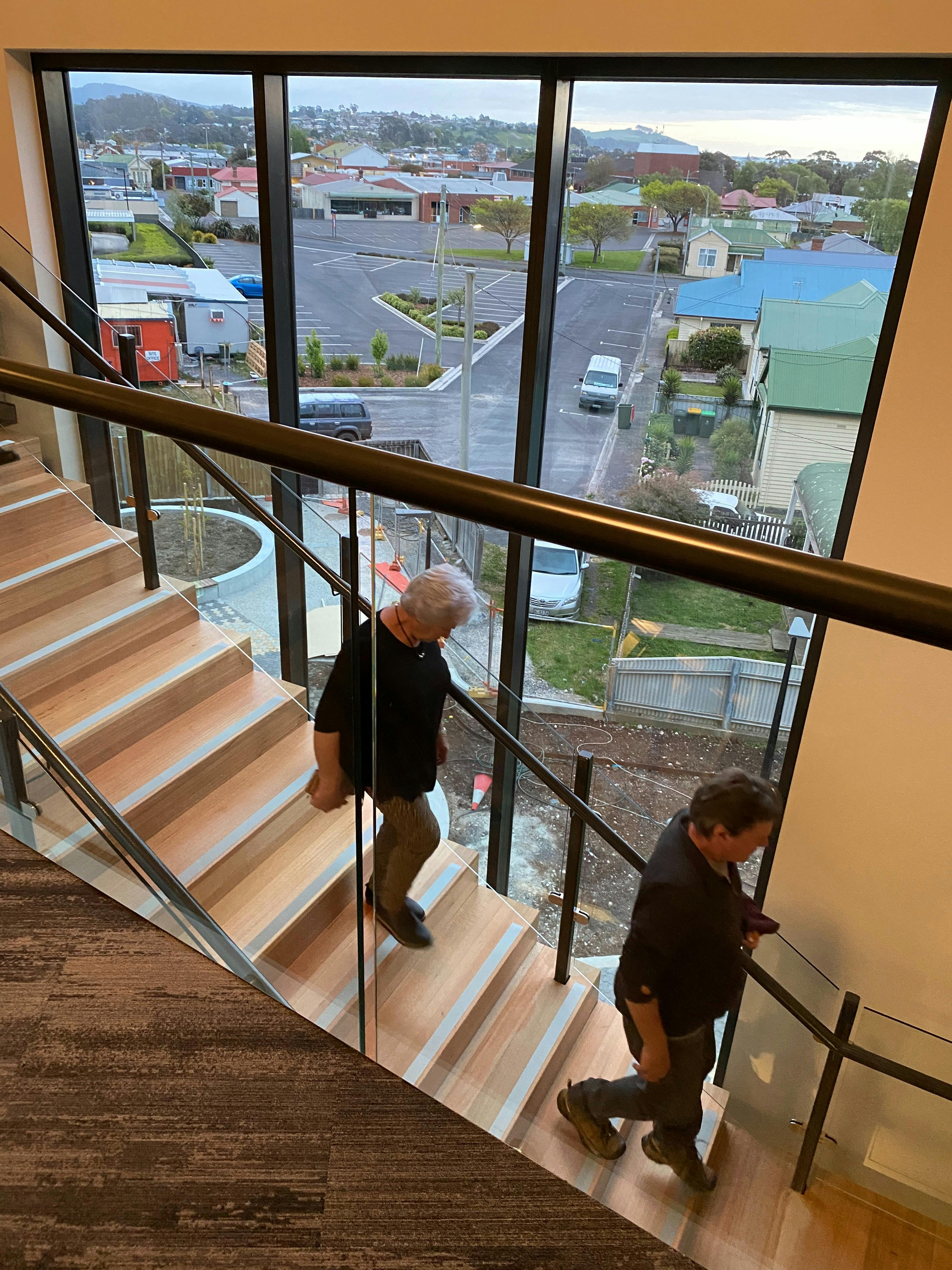 Stairs to level 1 and 2