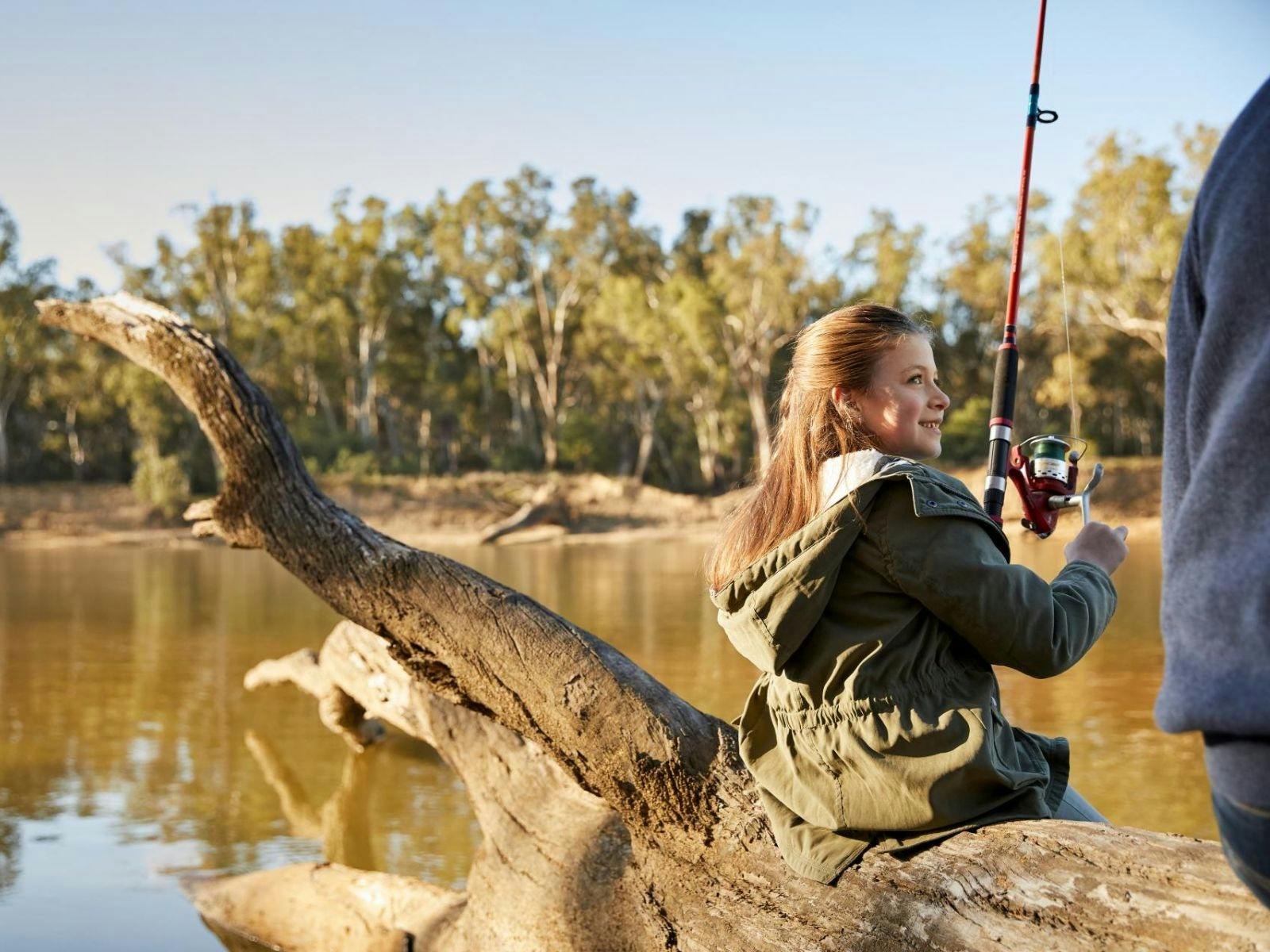 Girl fishing at RACV Cobram Resort