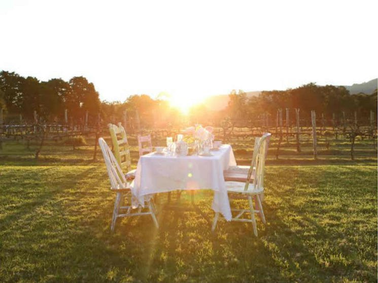 High Tea setting at Cambewarra Estate