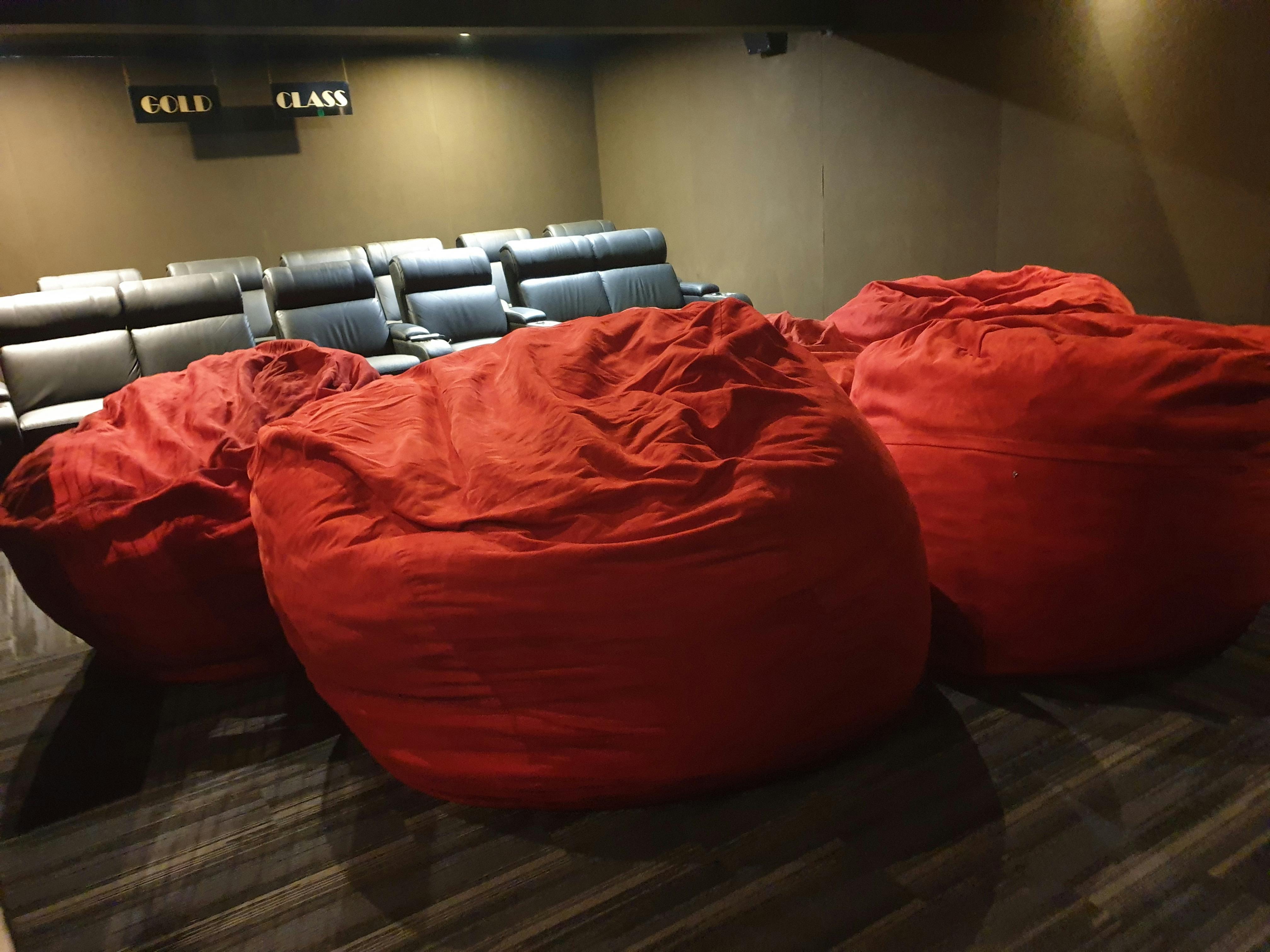Comfy bean bags in Gold class