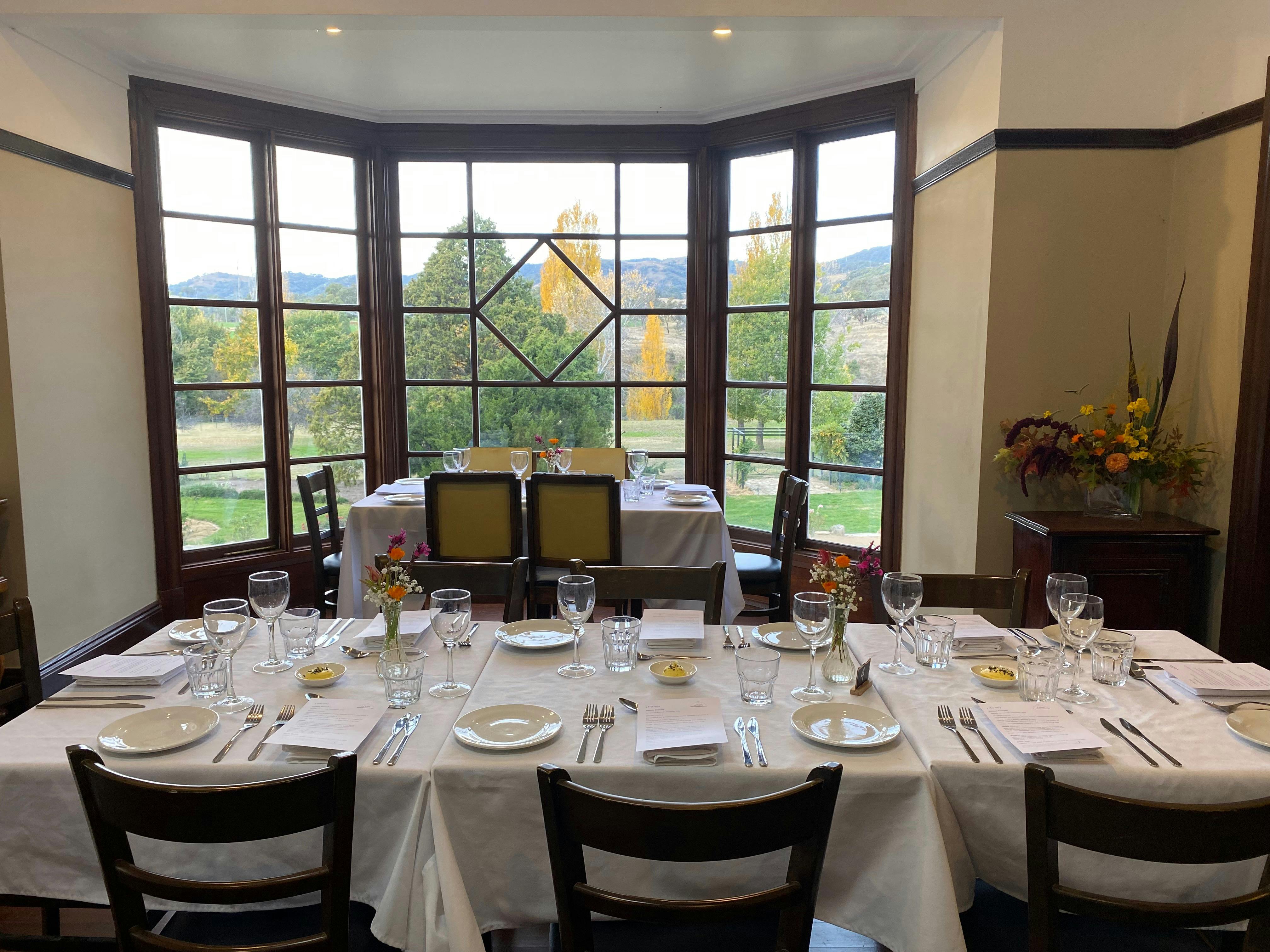 Cuppacumbalong dining room with outlook over gardens