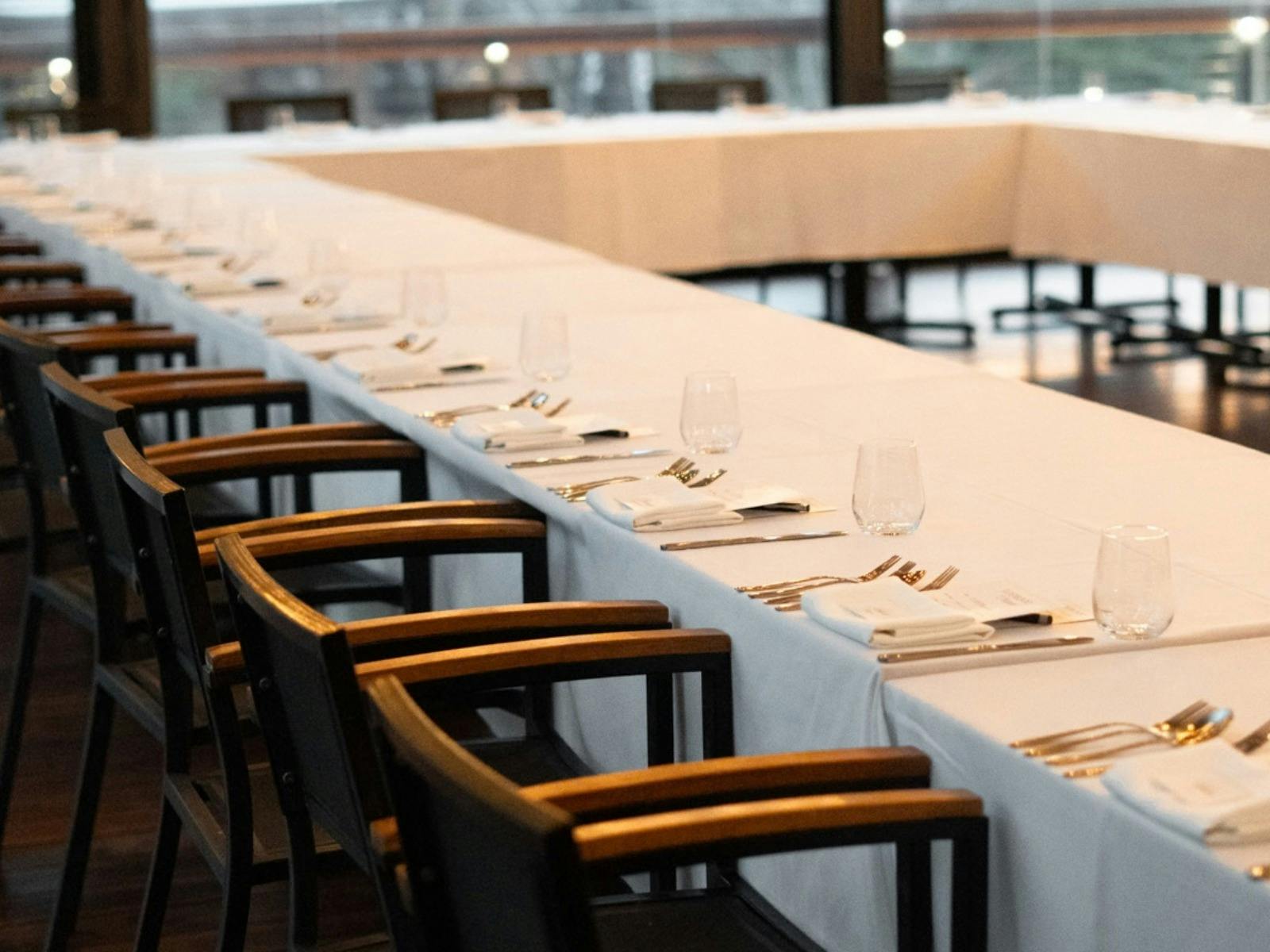 Table setup at Sidewood vs Italy
