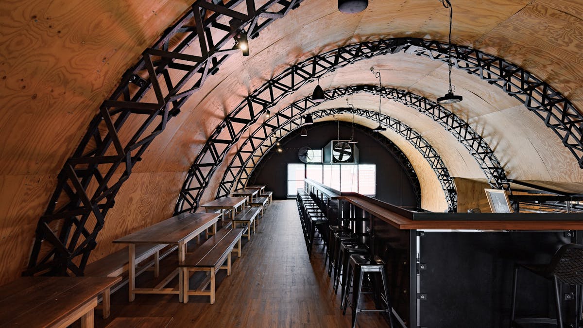 Upstairs seating beer cocktails.