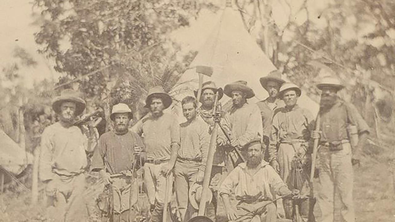 1869 - some members of Goyder's government survey party at their camp.
