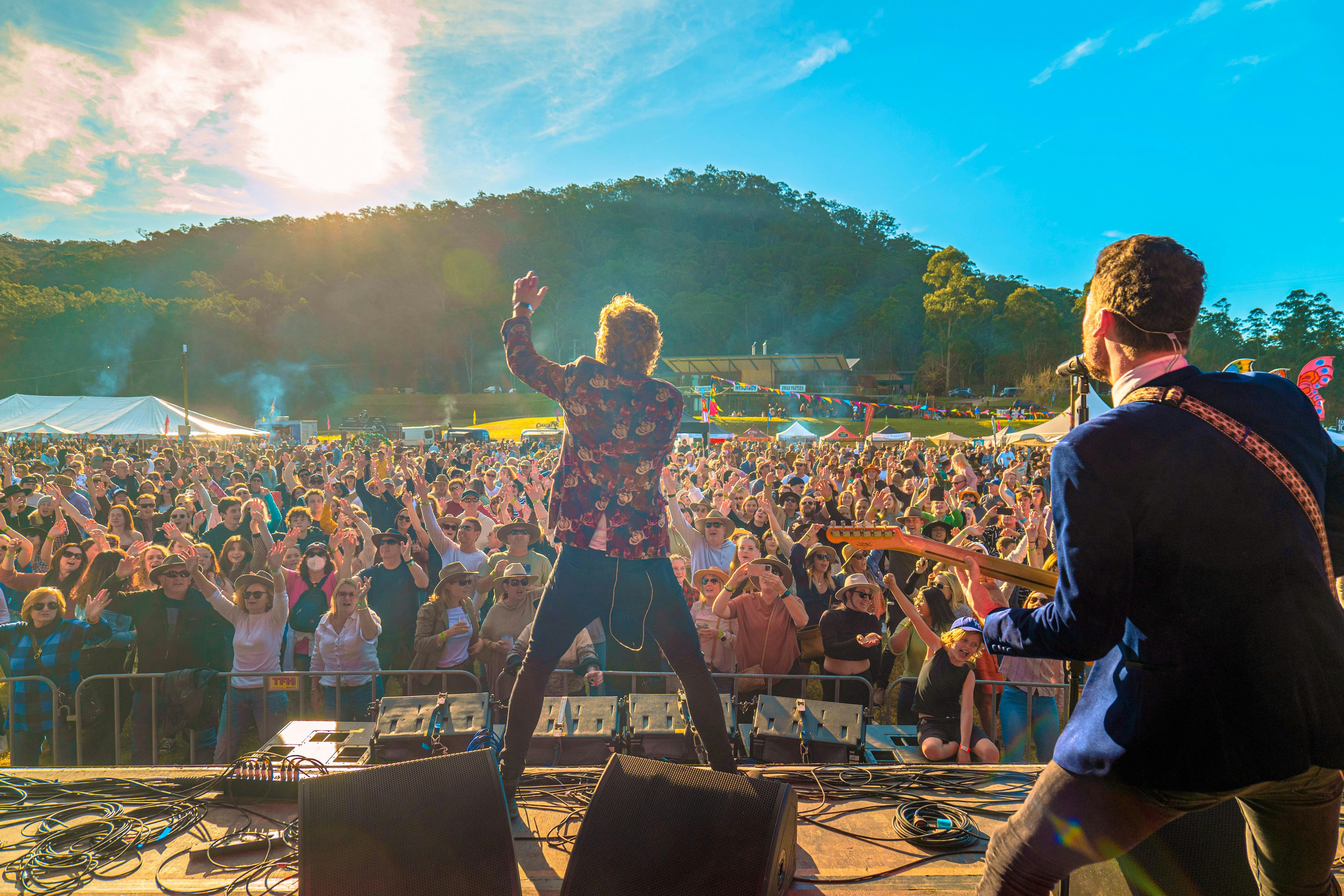 Band performing from stage