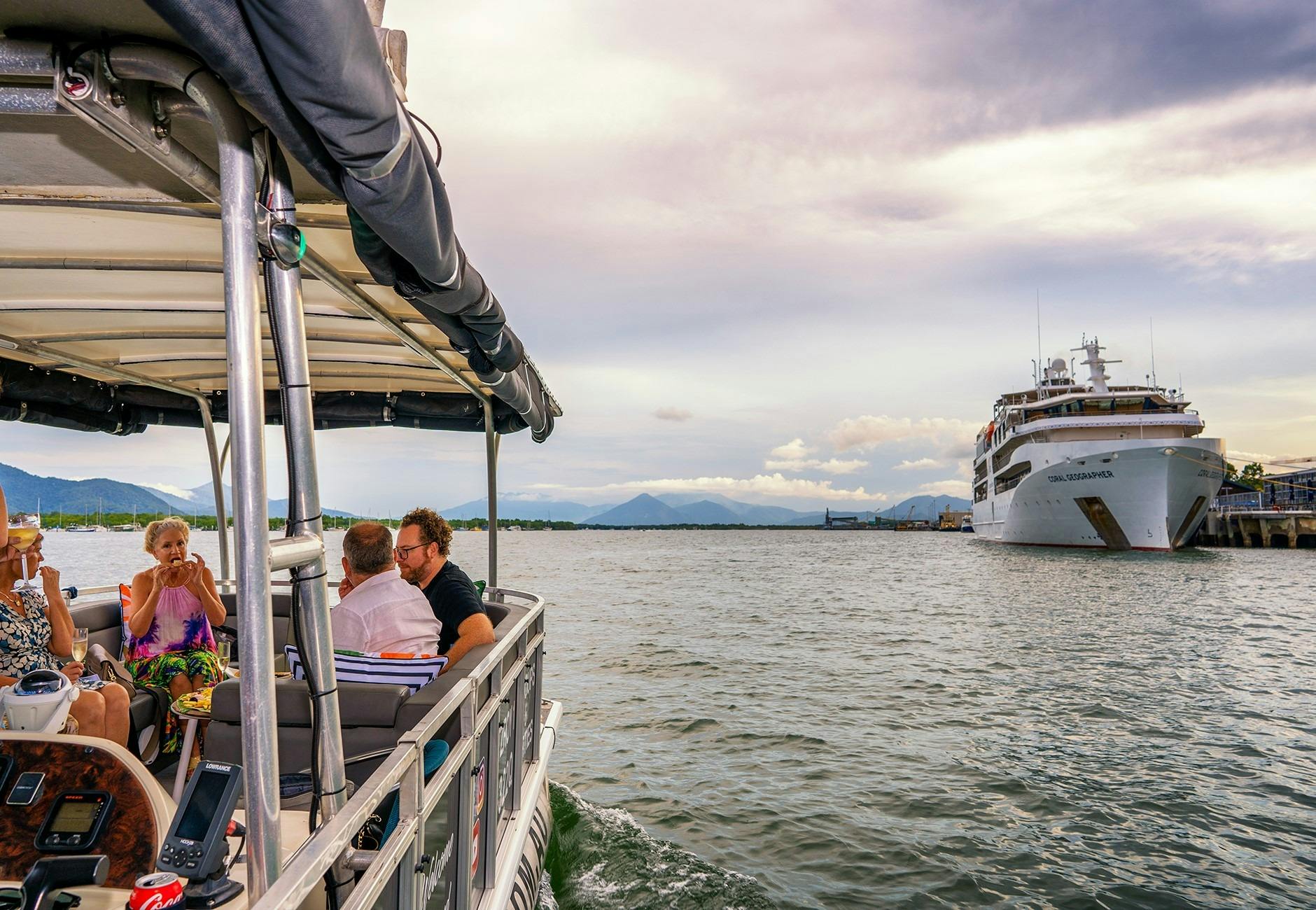 Cairns Sunset River Cruise sharing the waterways as the cruise ships visiting Tropical Queensland