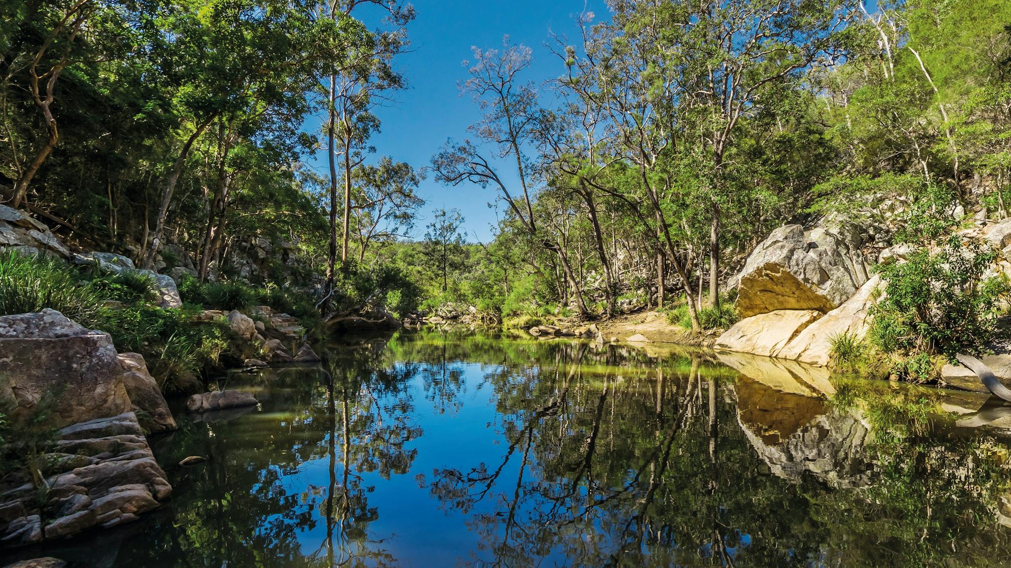 Picturesque waterway in Crows Nest National Park Picturesque waterway in Crows Nest National Park