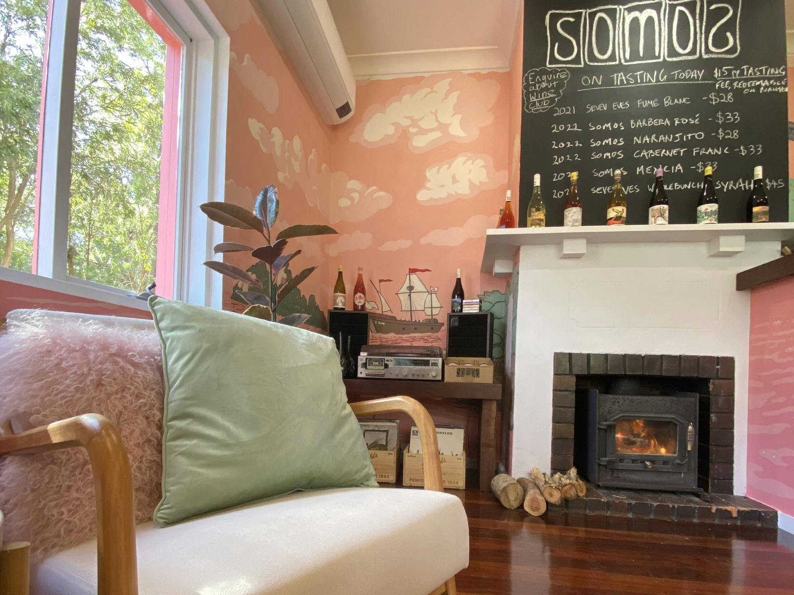 Fireplace in Somos Wines Cellar Door