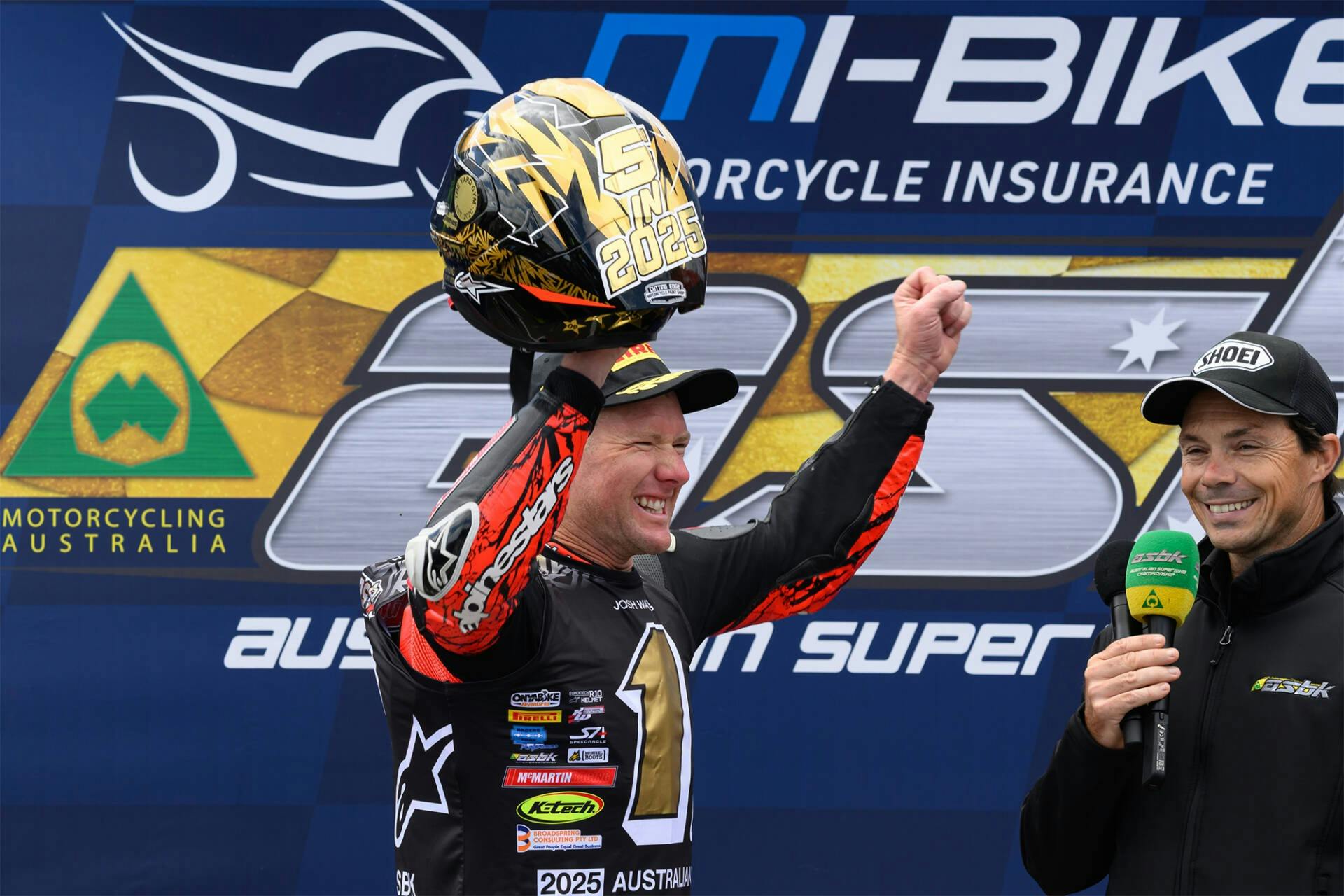 2025 ASBK Champion Josh Waters Celebrating