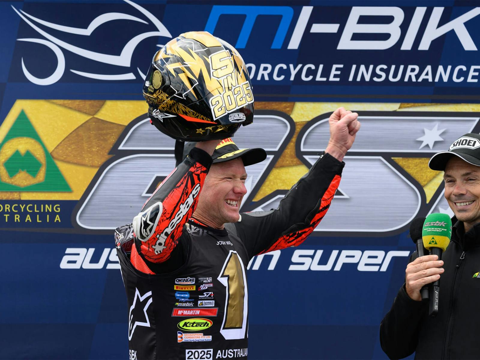2025 ASBK Champion Josh Waters Celebrating