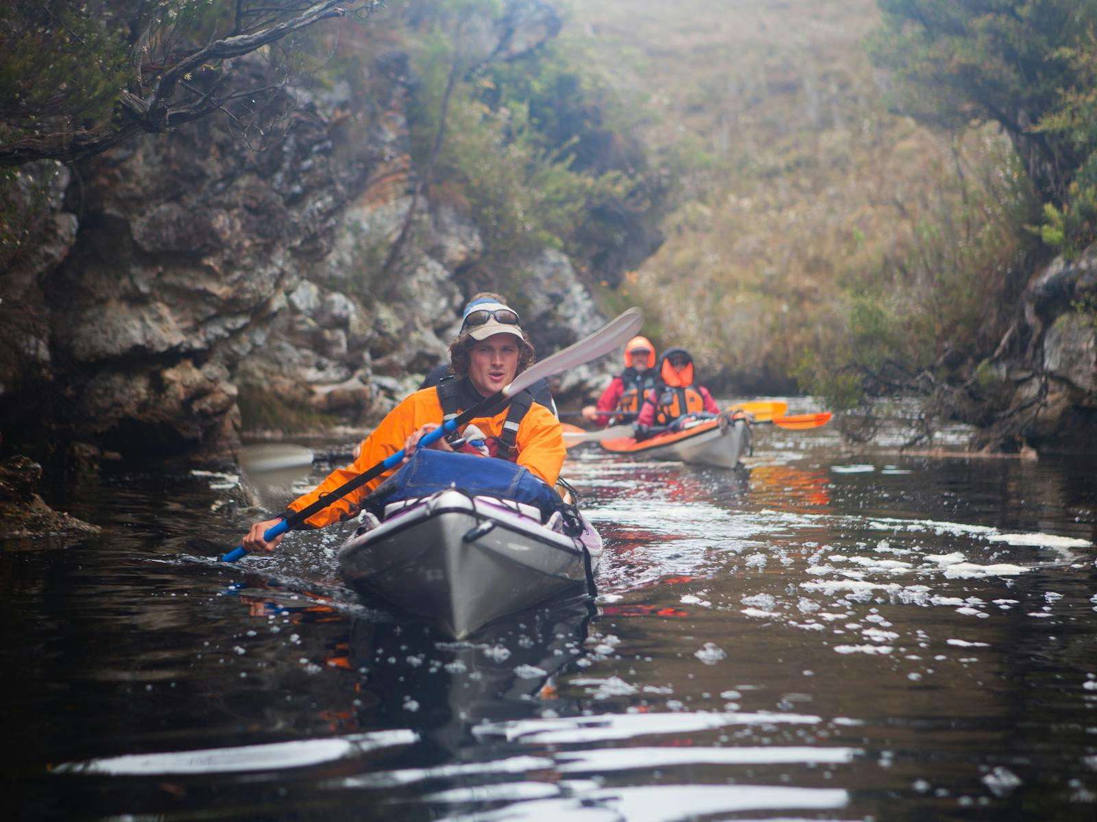 Kayaking on Davey River in Southwest Tasmania