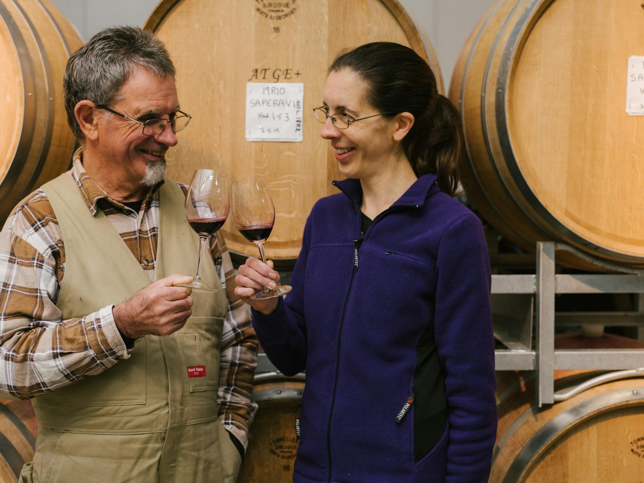 Howard & Christobelle Anderson with a glass of wine