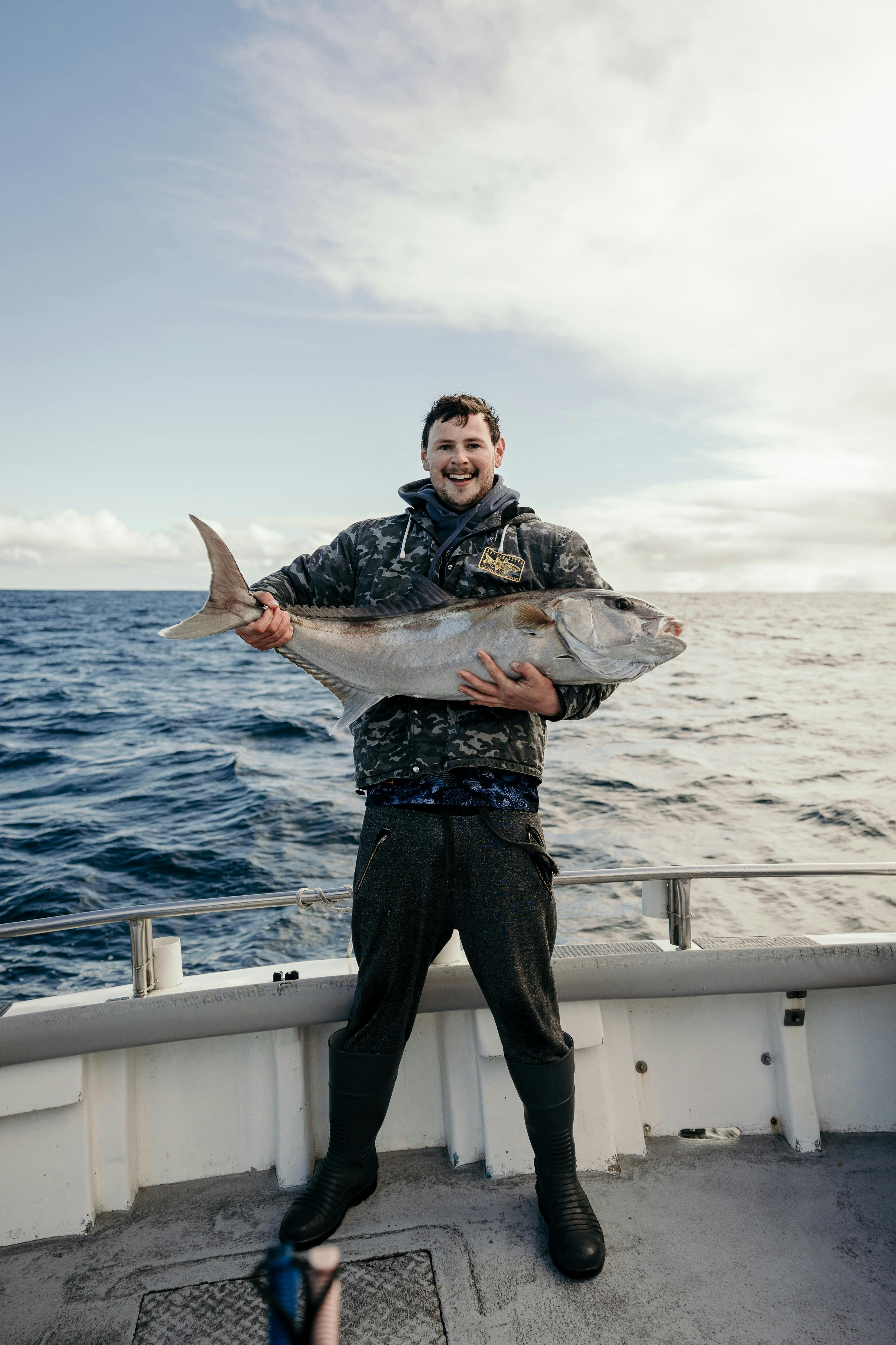 Reef Encounters Client with large samson fish