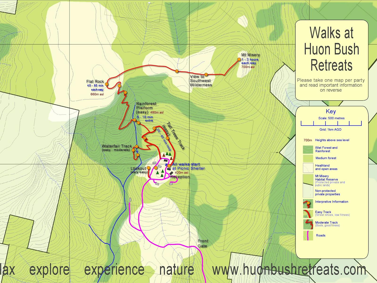 Map of Mount Misery Walk