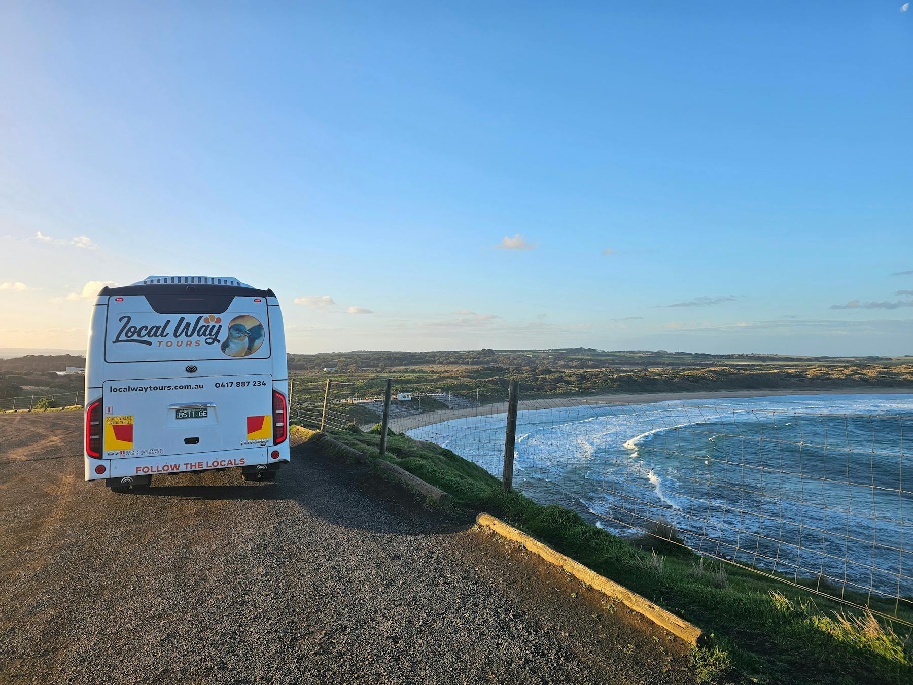 Coach Bus along the coastline