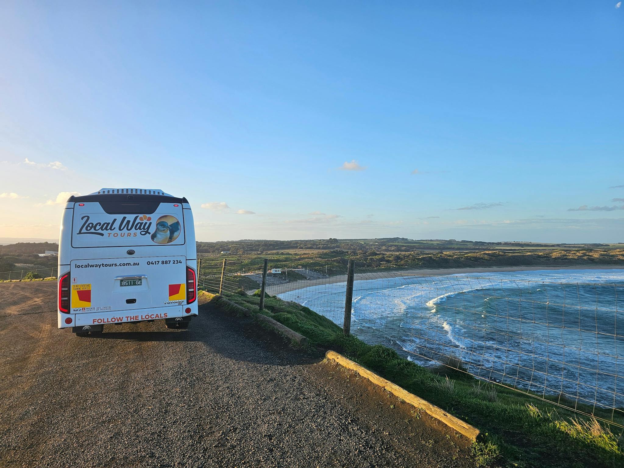 Coach Bus along the coastline