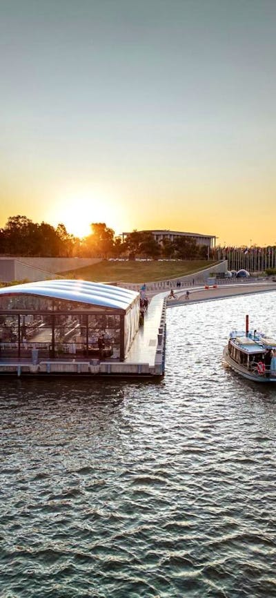 sunset on Lake Burley Griffin at The Jetty Canberra