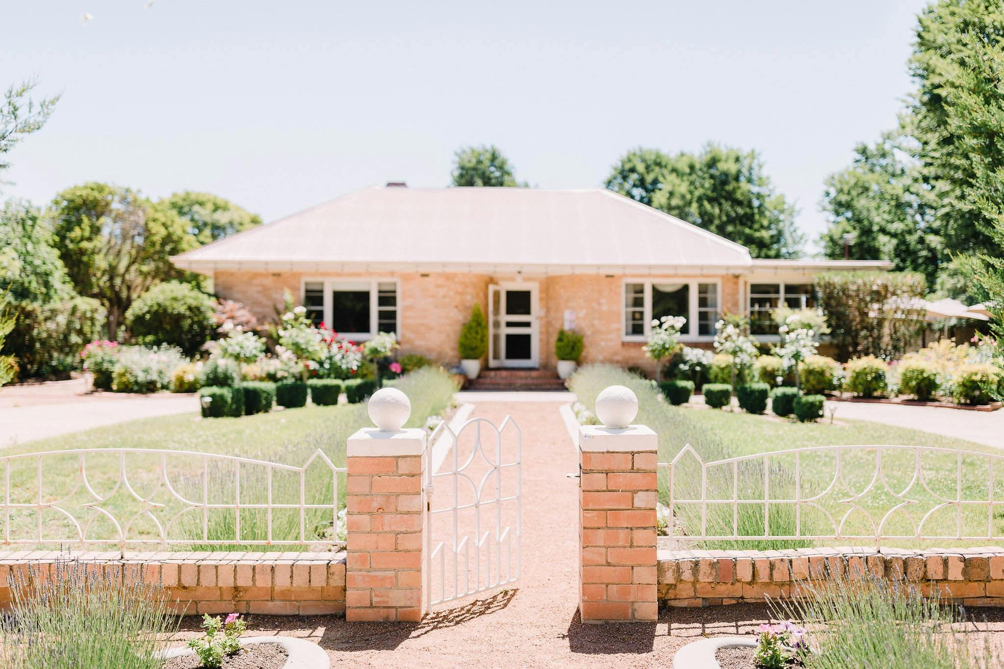 Front view of single storey house
