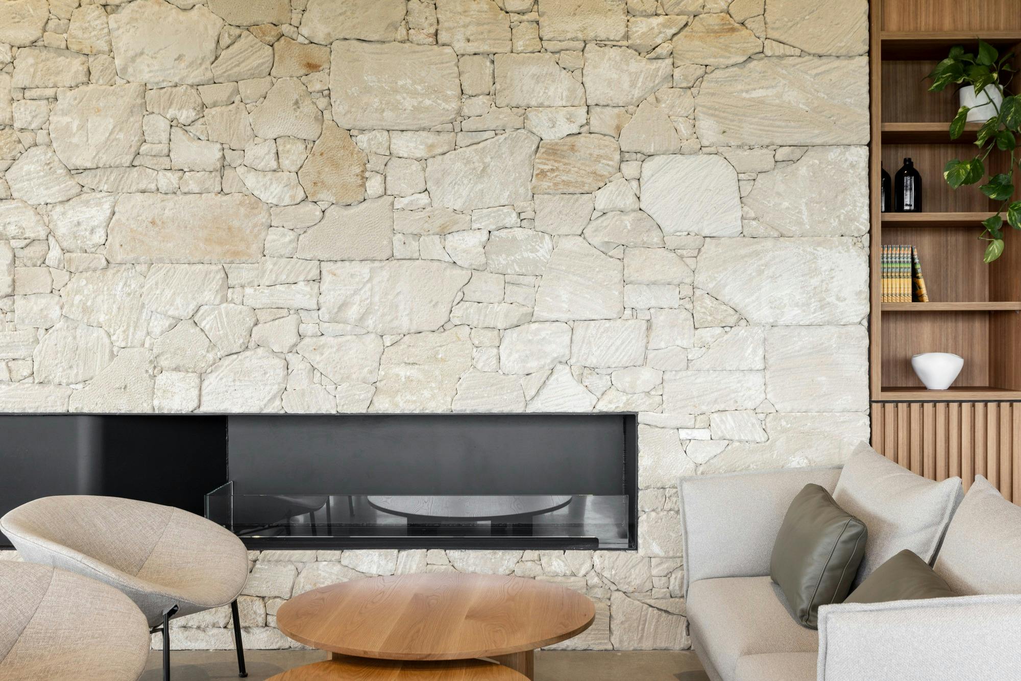 Chairs and wall Nepenthe Cellar Door