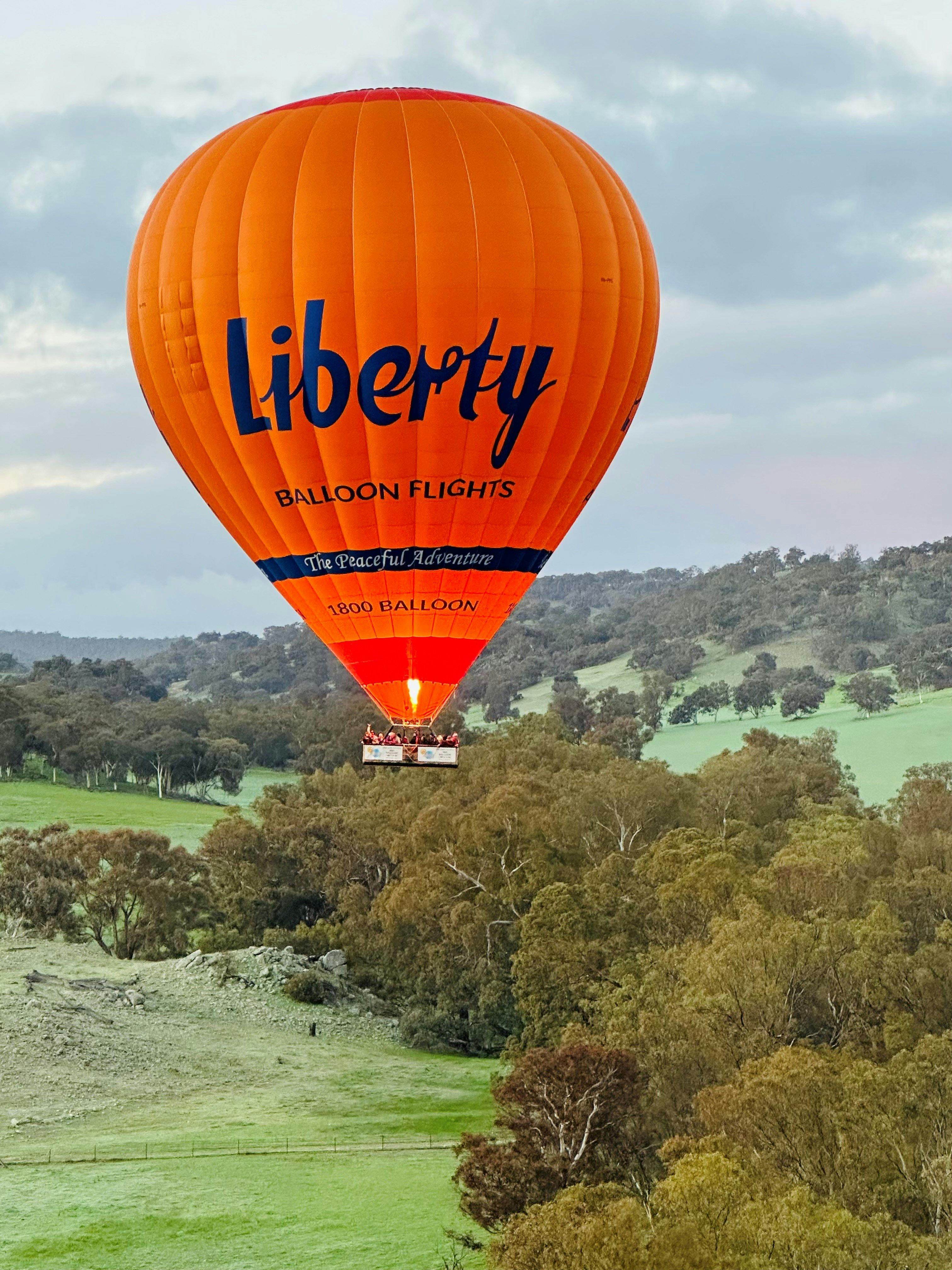 Liberty Balloon flying over Avon Valley