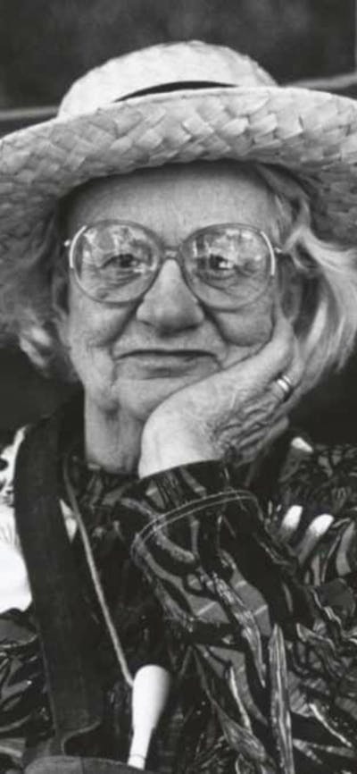 A sepia photograph of Judith Wright