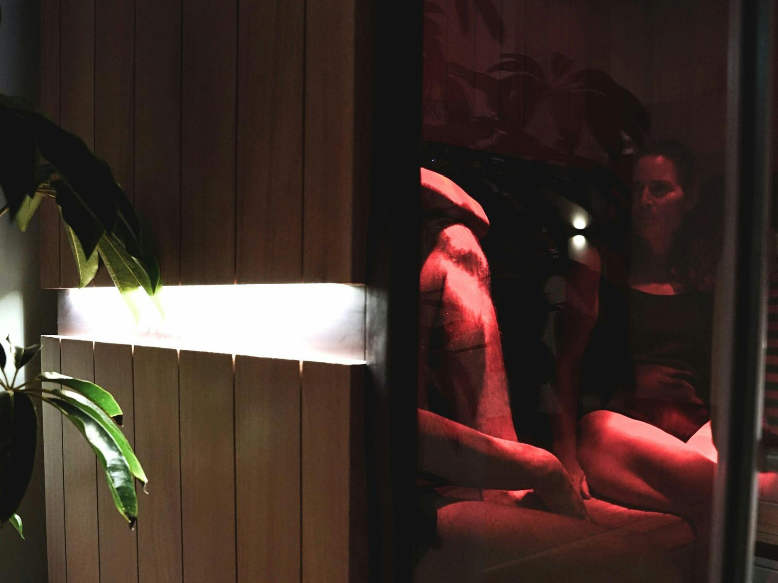 Clients sitting in the Infrared Sauna