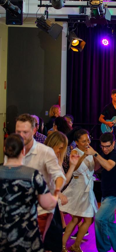 Local latin band Mi Tierra plays at Salsa on Saturday dancers in the foreground