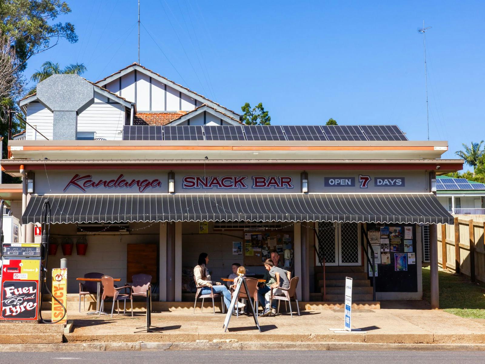 Faily sitting out the front of the Kandanga snack bar Faily sitting out the front of the Kandanga snack bar