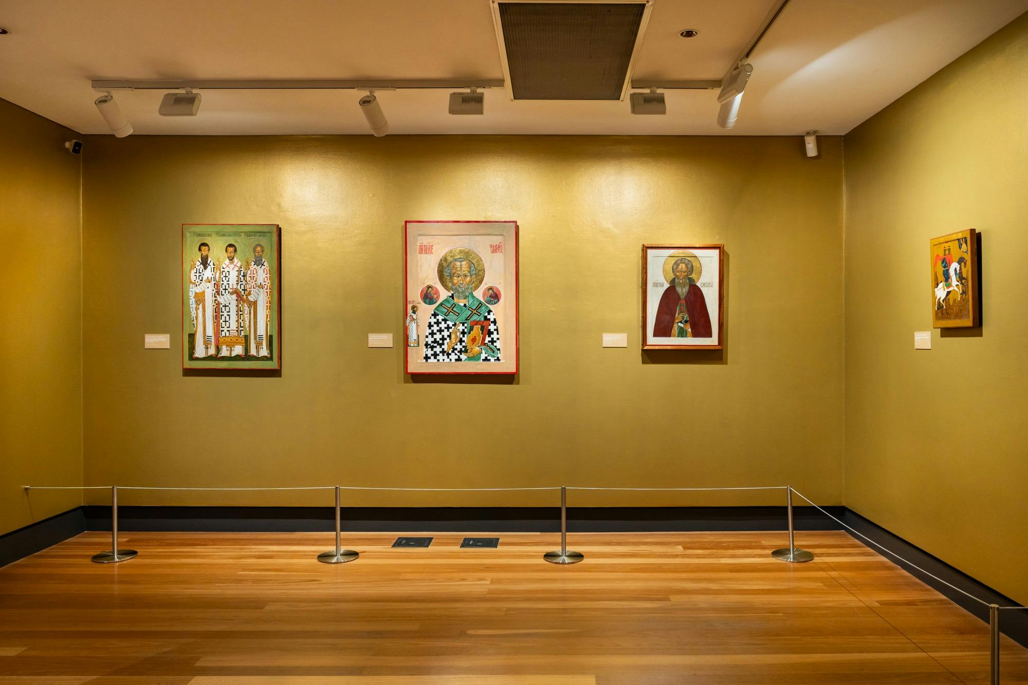 Installation view, Leonard Brown — Painting the Celestial, Ipswich Art Gallery 2026.