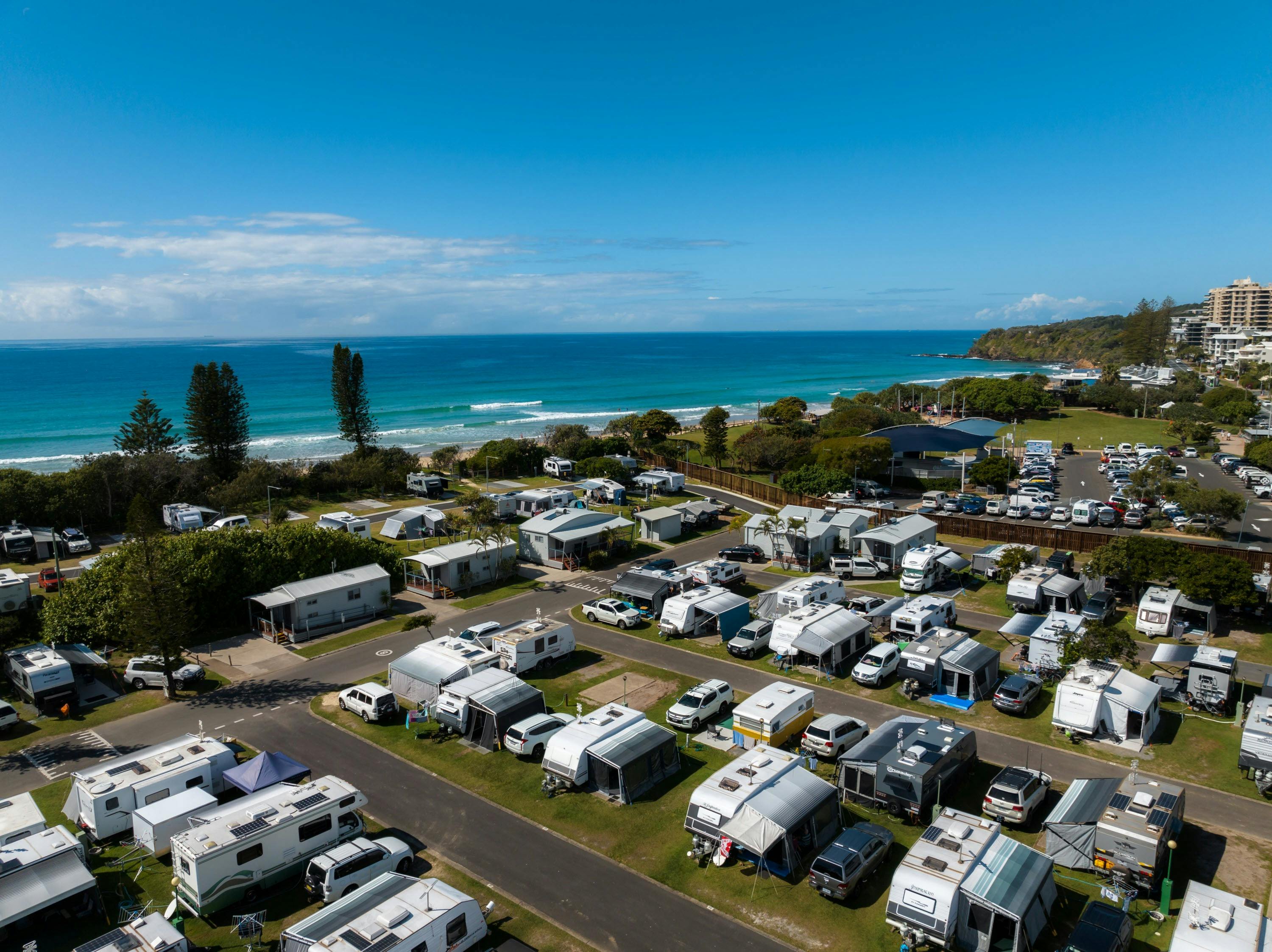 Drone shots of Coolum Holiday Park