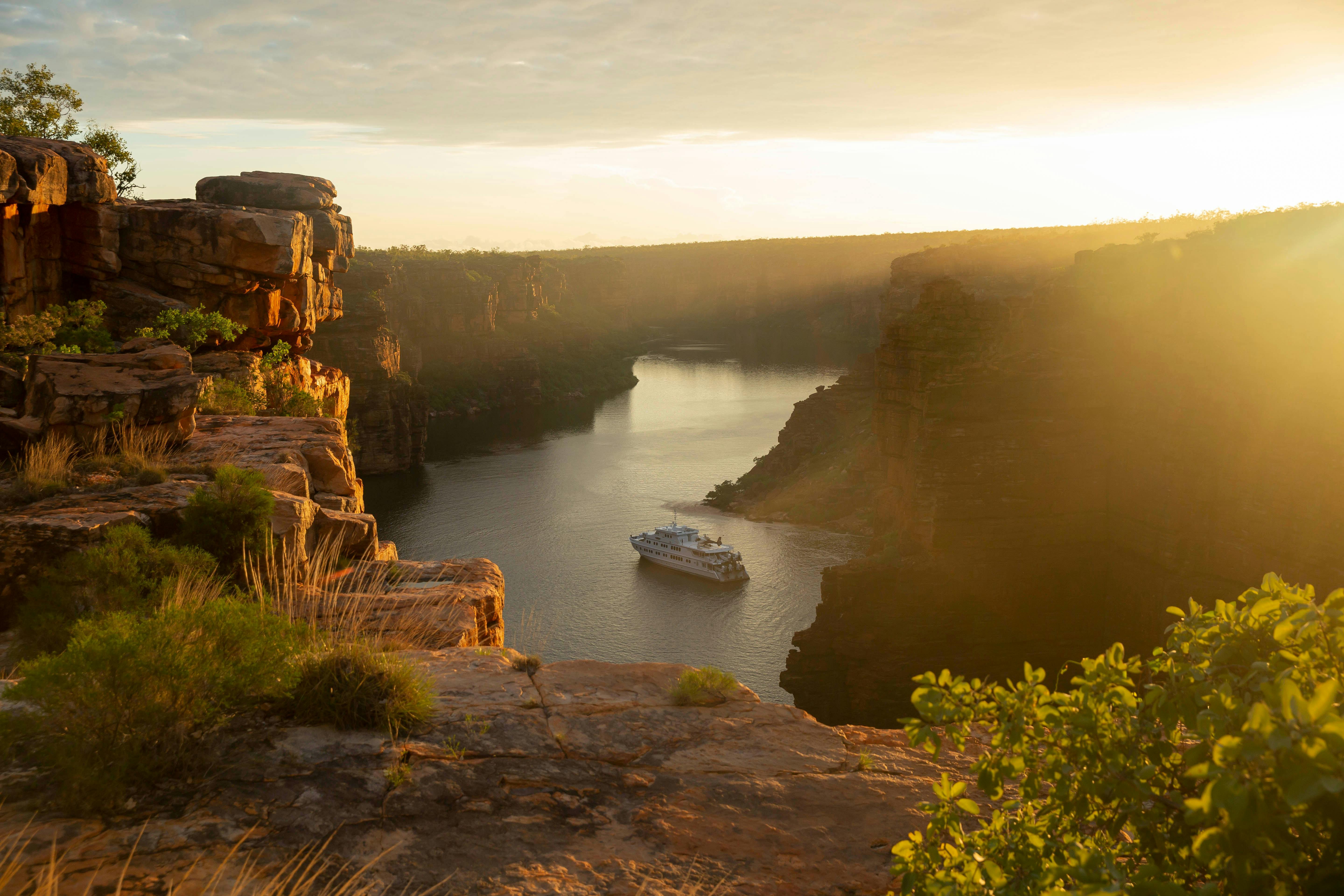 Ship sailing within the Kimberley region of Western Australia