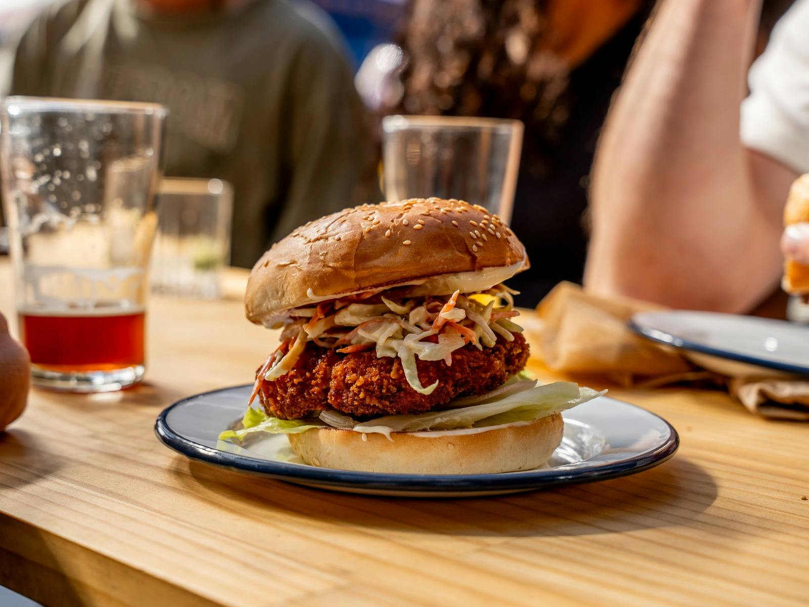 Crispy chicken burger served at Breeze Burgers, Easy Tiger, St Helens.
