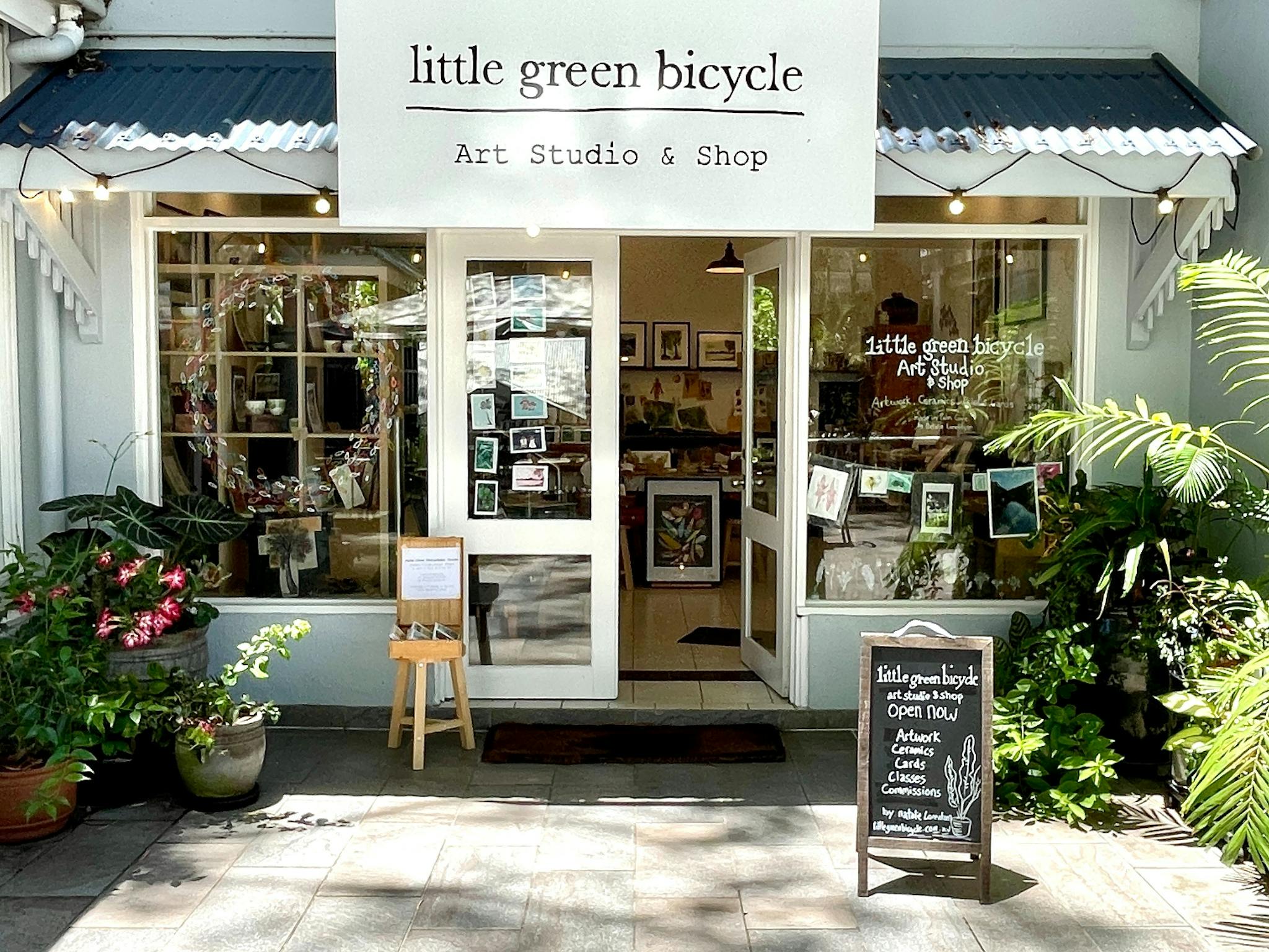 Shop Front Little Green Bicycle Art Studio & Shop Palm Cove Shop Front Little Green Bicycle Art Studio & Shop Palm Cove
