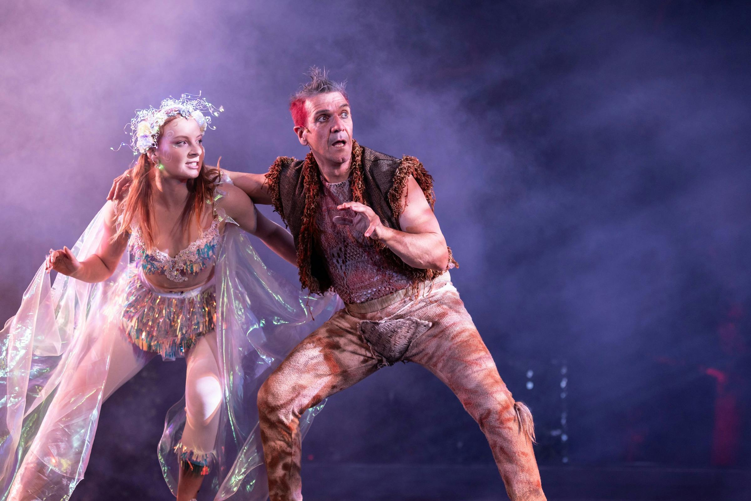 Puk and fairy outdoors on stage